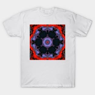 Psychedelic Hippie Blue and Red T-Shirt